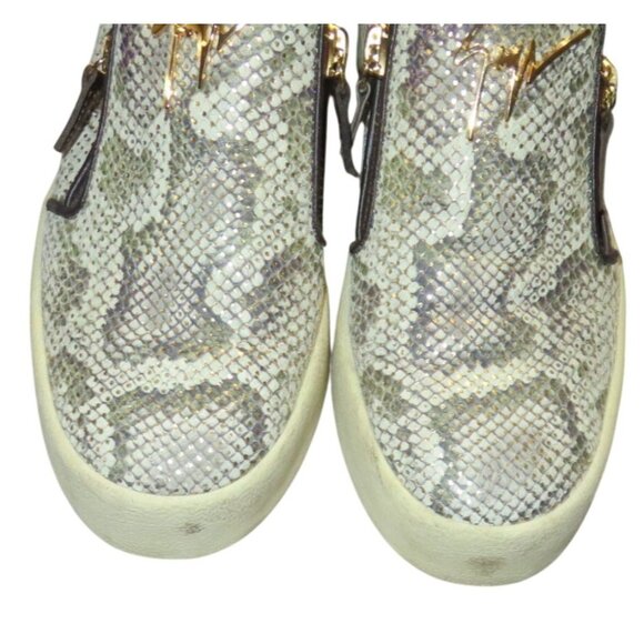 Giuseppe Zanotti Python Embossed Italian Leather Devon Skate Shoes Sneakers 9 39 - Picture 3 of 10
